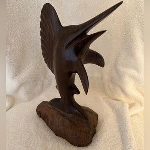 Hand carved Sailfish sculpture from the Chikumbirike clan of Zimbabwean artists